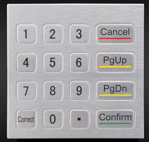 Matriz impermeável do teclado numérico do metal do controle de acesso 4*4 da prova do vândalo que vende o teclado numérico numérico do quiosque com 16 chaves