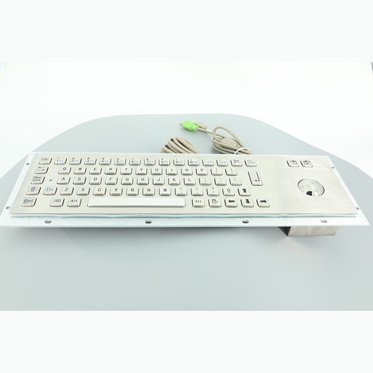 Teclado industrial de aço inoxidável do metal do quiosque de informação 304 com porta usb do Trackball