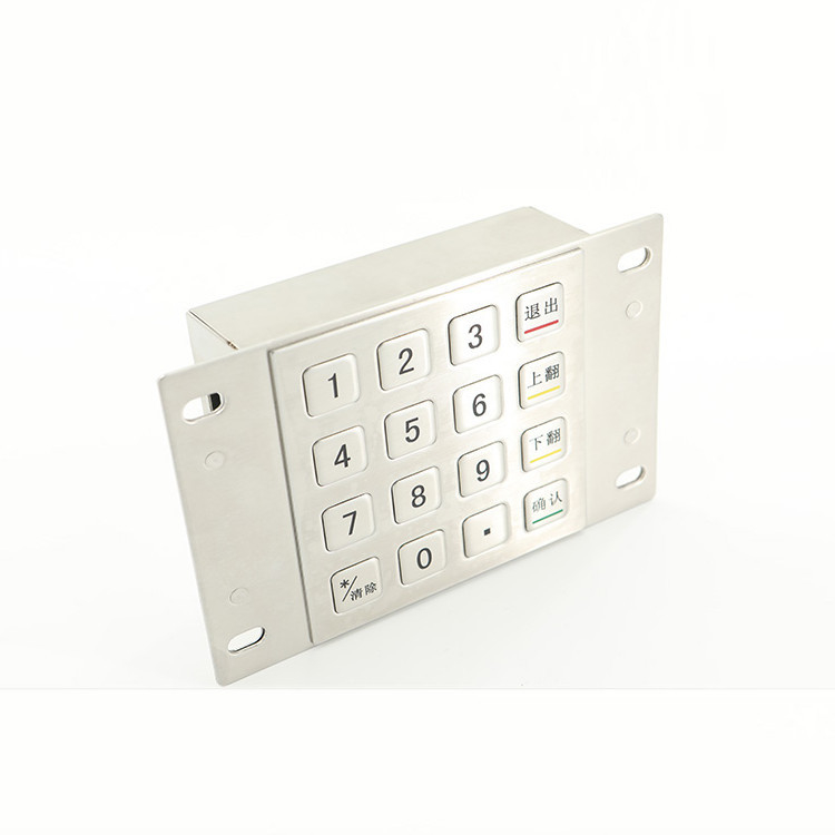 PPE cifrado de aço inoxidável impermeável Pin Pad do metal IP65 16 chaves para o quiosque do pagamento