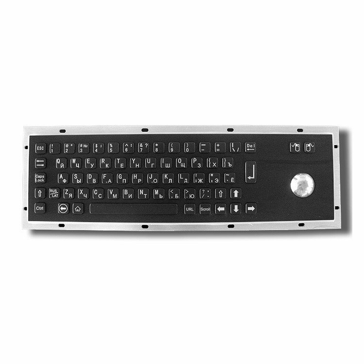 Teclado de aço inoxidável da cor do preto do quiosque IP65 IK07 do serviço do auto com Trackball