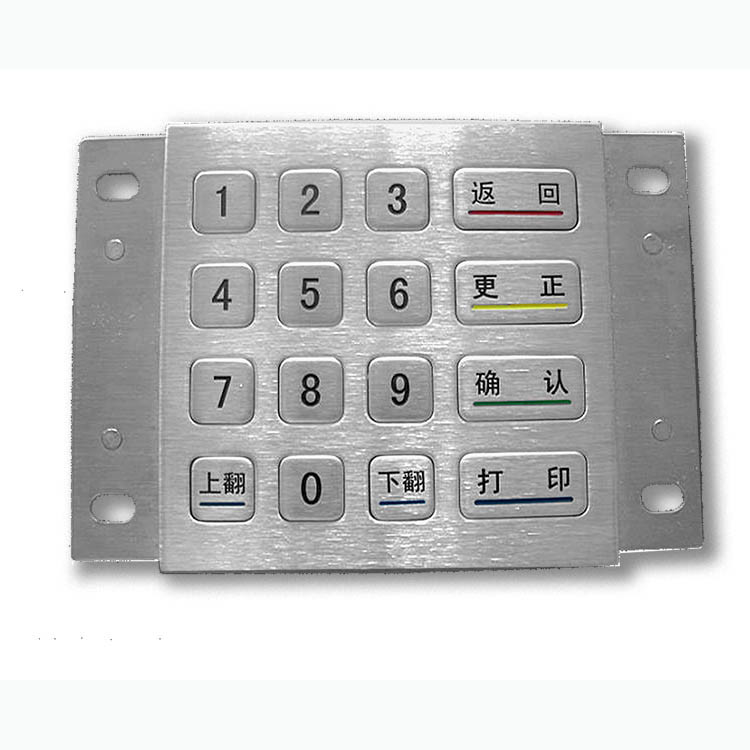 Metal cifrado de aço inoxidável do DES 3DES de Pin Pad do quiosque do pagamento do ATM com 16 chaves