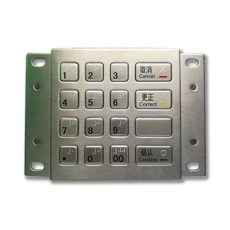 Metal cifrado de aço inoxidável do DES 3DES de Pin Pad do quiosque do pagamento do ATM com 16 chaves