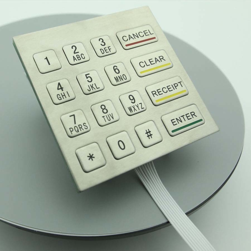 Do metal de aço inoxidável da montagem de painel 4x4 do quiosque do serviço do auto teclado numérico numérico com 16 chaves