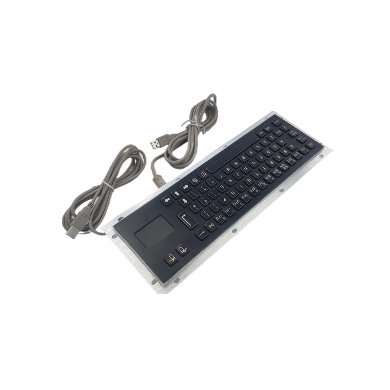 Teclado com fio de cor preta com touchpad Material de aço inoxidável 304 durável