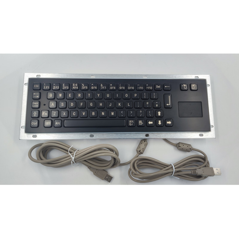 Teclado com fio de cor preta com touchpad Material de aço inoxidável 304 durável