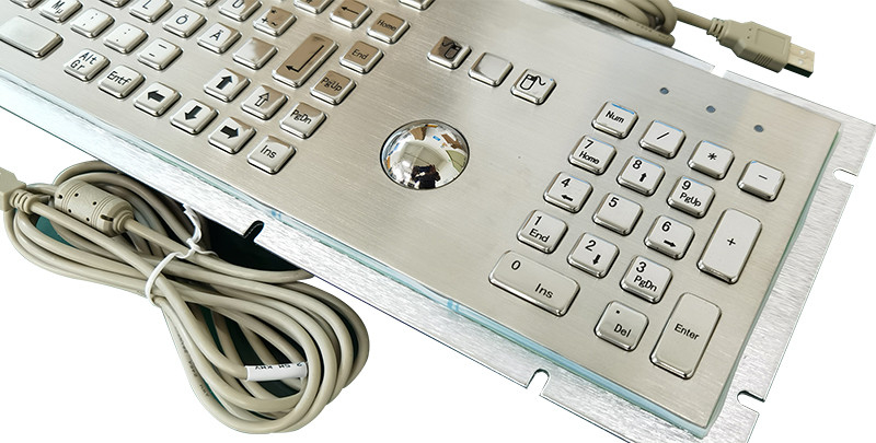Quiosque de autoatendimento IP65 teclado de aço inoxidável com teclado numérico e trackball de 38 mm