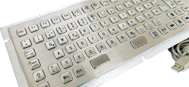 Quiosque de autoatendimento IP65 teclado de aço inoxidável com teclado numérico e trackball de 38 mm