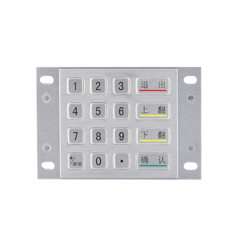 DES 3DES Criptografia 4x4 aço inoxidável Metal criptografado EPP Pin Pad para quiosque de pagamento