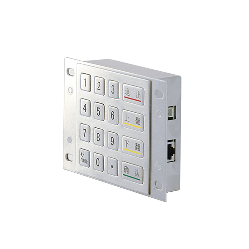 DES 3DES Criptografia 4x4 aço inoxidável Metal criptografado EPP Pin Pad para quiosque de pagamento