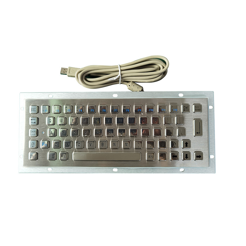 65 teclas IP65 teclado de grau médico à prova de pó teclado de aço inoxidável de metal com interface USB