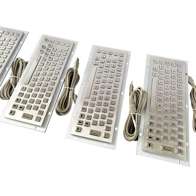 65 teclas IP65 teclado de grau médico à prova de pó teclado de aço inoxidável de metal com interface USB