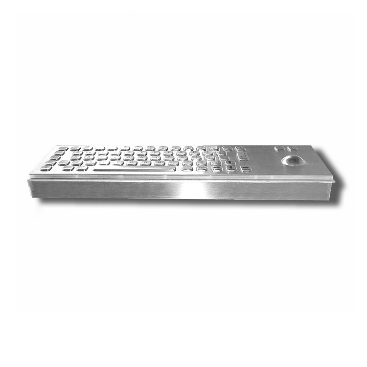 65 teclas Desktop IK07 IP65 teclado industrial de aço inoxidável com trackball para quiosque self-service