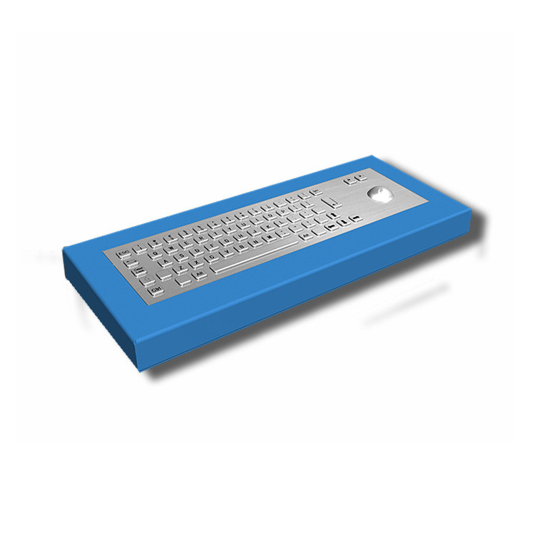 65 teclas Desktop IK07 IP65 teclado industrial de aço inoxidável com trackball para quiosque self-service