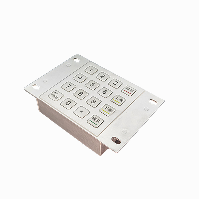 Impermeável 304 aço inoxidável PIN Pad criptografado Quiosque de pagamento IP65 teclado metálico criptografado com 16 teclas
