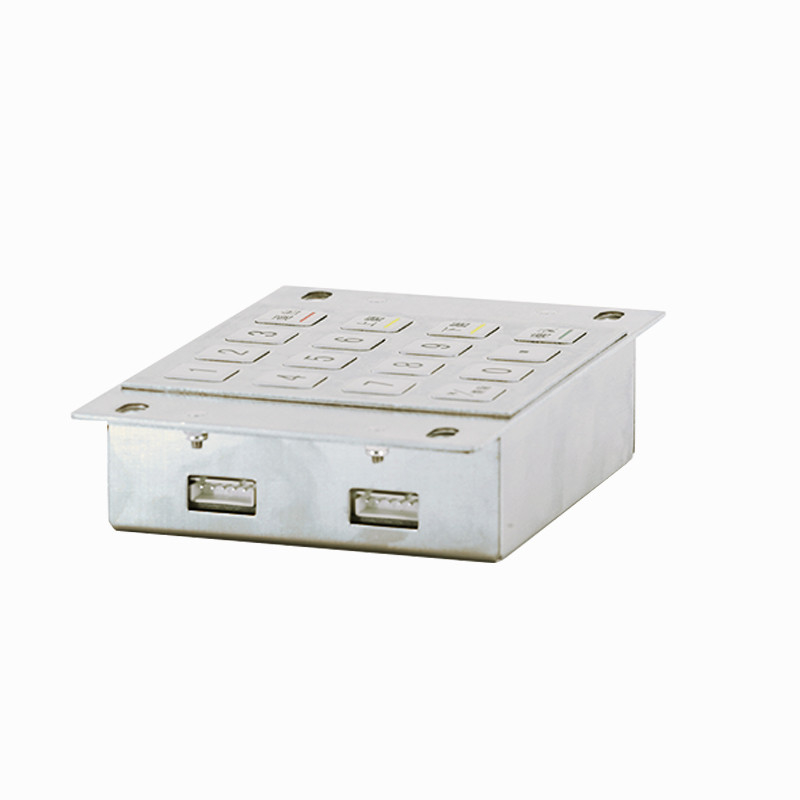 Impermeável 304 aço inoxidável PIN Pad criptografado Quiosque de pagamento IP65 teclado metálico criptografado com 16 teclas