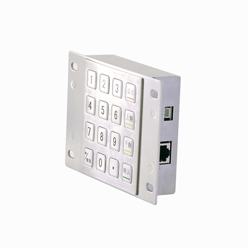 Impermeável 304 aço inoxidável PIN Pad criptografado Quiosque de pagamento IP65 teclado metálico criptografado com 16 teclas