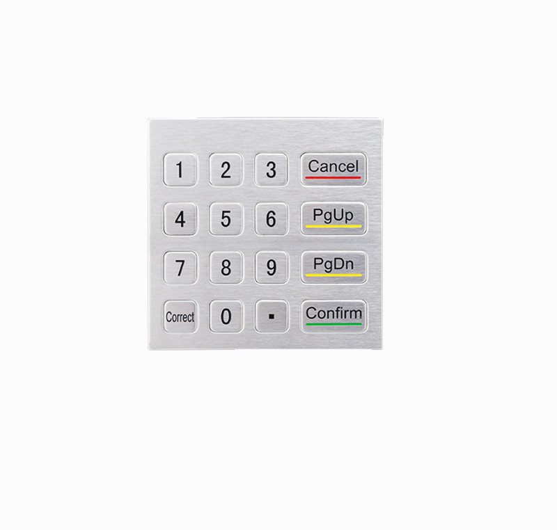 Máquina de quiosque de autoatendimento impermeável IP65 aço inoxidável teclado numérico metálico com 4x4 teclas