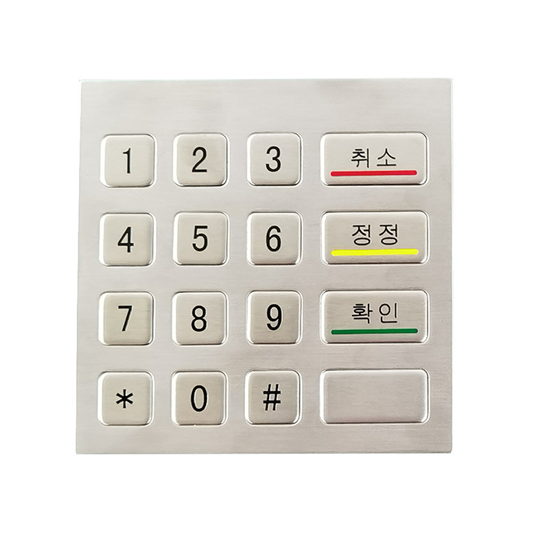 Máquina de quiosque de autoatendimento impermeável IP65 aço inoxidável teclado numérico metálico com 4x4 teclas