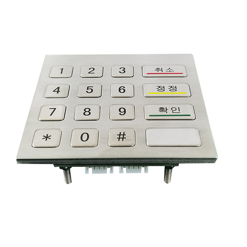 Máquina de quiosque de autoatendimento impermeável IP65 aço inoxidável teclado numérico metálico com 4x4 teclas