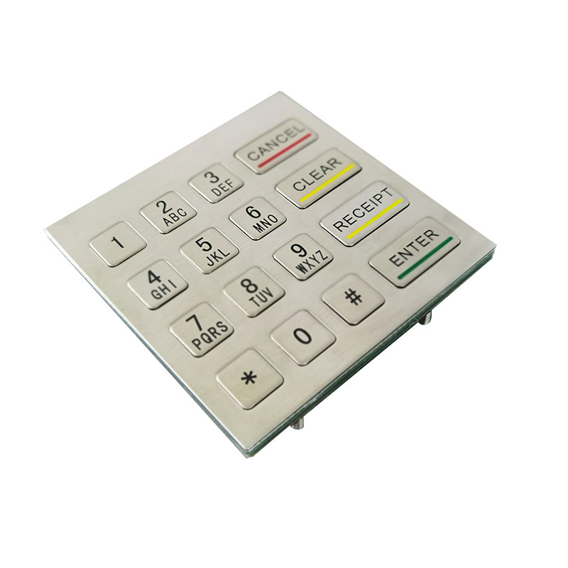 Máquina de quiosque de autoatendimento impermeável IP65 aço inoxidável teclado numérico metálico com 4x4 teclas