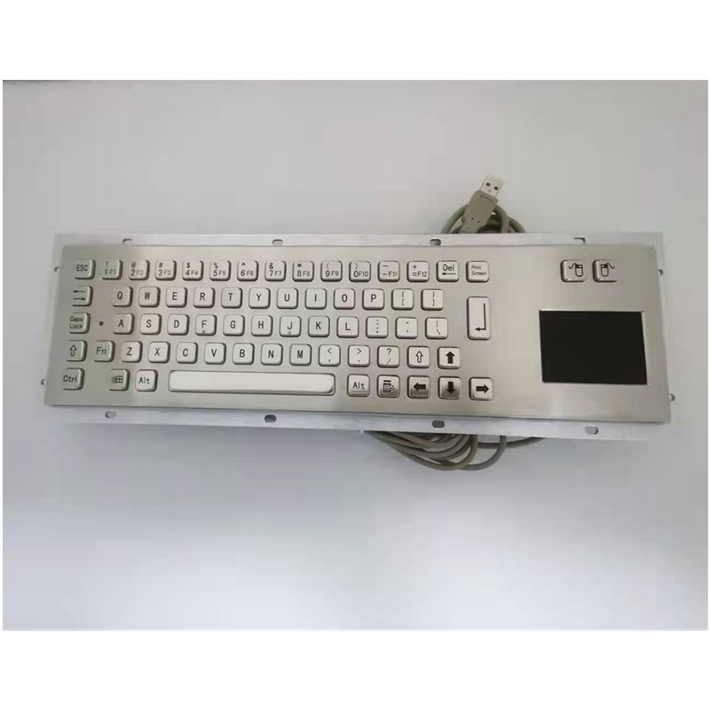 teclado industrial de metal de aço inoxidável IP65 à prova de poeira com touchpad para máquina de quiosque de autoatendimento