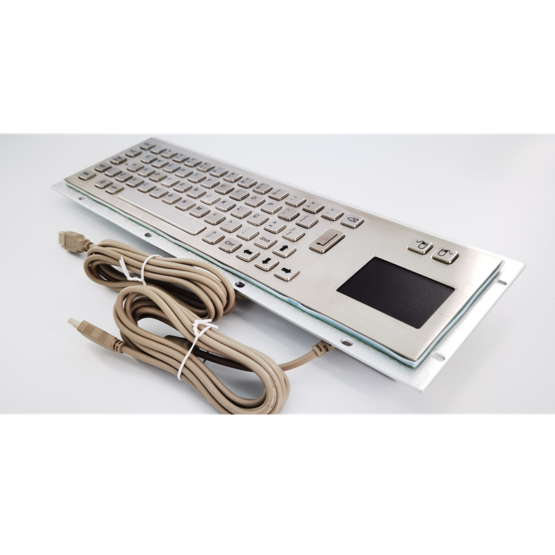 teclado industrial de metal de aço inoxidável IP65 à prova de poeira com touchpad para máquina de quiosque de autoatendimento