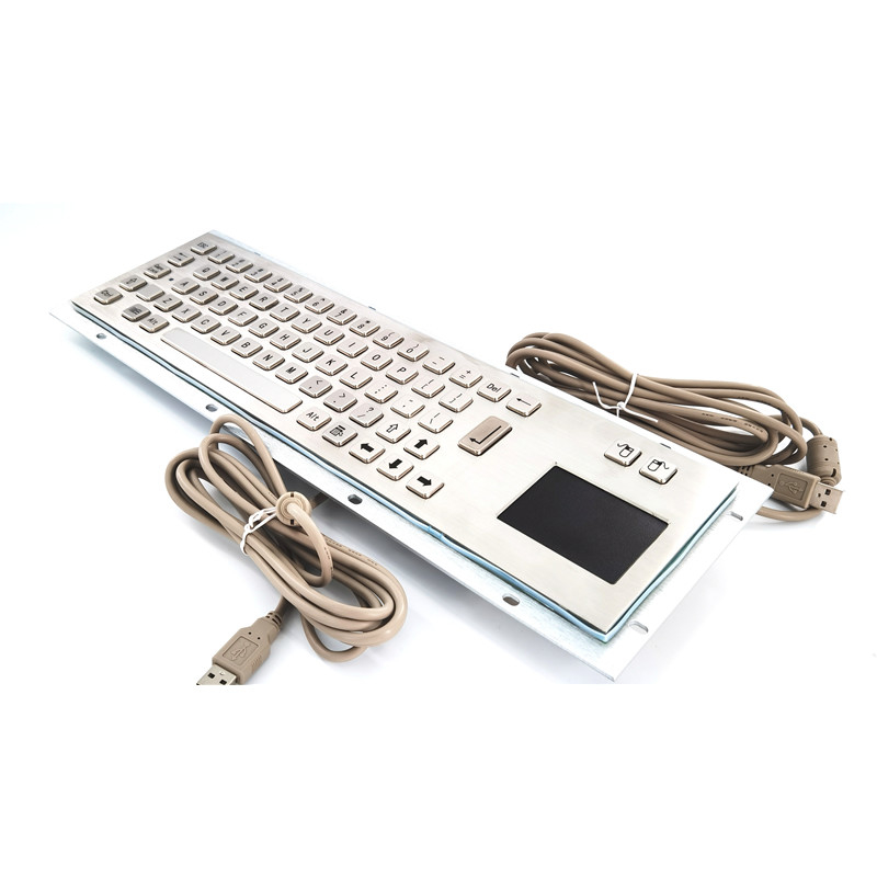 teclado industrial de metal de aço inoxidável IP65 à prova de poeira com touchpad para máquina de quiosque de autoatendimento