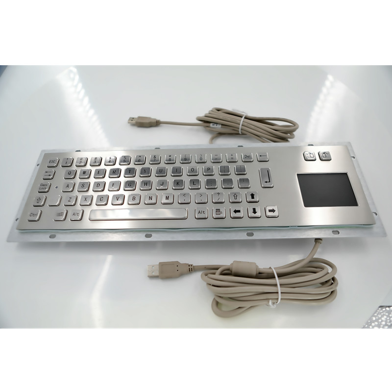 teclado industrial de metal de aço inoxidável IP65 à prova de poeira com touchpad para máquina de quiosque de autoatendimento