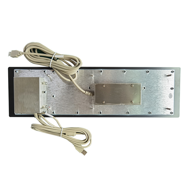 Painel de quiosque de autoatendimento montando teclado de metal preto de aço inoxidável com layout personalizável e interface USB