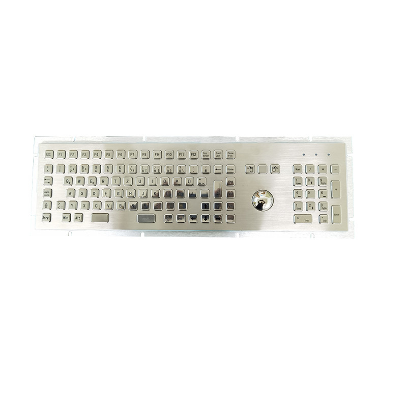 Dispositivo de entrada de quiosque de autoatendimento teclado de metal de aço inoxidável com bola de rastreamento e teclado numérico